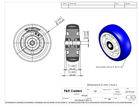 Rueda Poliuretano 6” x 2”