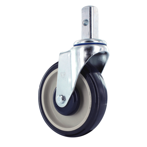Light/Medium Duty Caster with Zinc Plated Steel with Lacquer Dip Yoke, 0.845″ Square Stem Mount