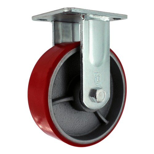 Medium/Heavy Duty Rigid Caster with Zinc Plated Steel with Lacquer Dip Yoke, 4″ X 4 1/2″ Plate Mount