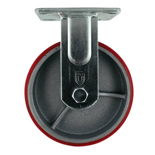 Medium/Heavy Duty Rigid Caster with Zinc Plated Steel with Lacquer Dip Yoke, 4″ X 4 1/2″ Plate Mount