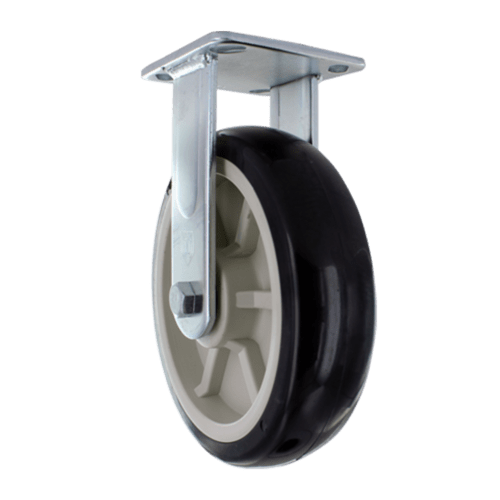 Rigid Caster with Zinc Plated Steel with Lacquer Dip Yoke, 4″ X 4 1/2″ Plate Mount