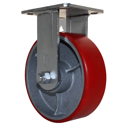 Medium/Heavy Duty Rigid Caster with Zinc Plated Steel with Lacquer Dip Yoke, 4″ X 4 1/2″ Plate Mount