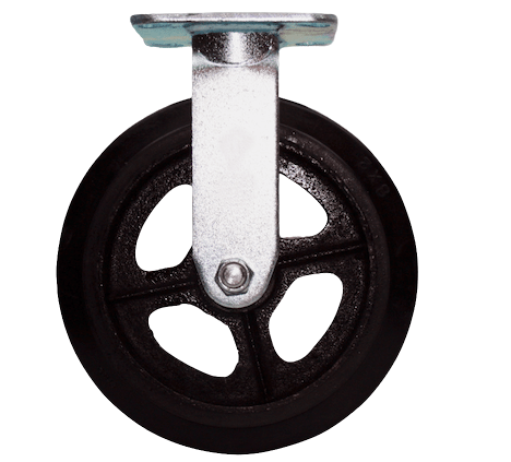 Base Fija con rueda 8” x 2 Rubber
