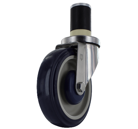Light/Medium Duty Caster with Stainless Steel Yoke, 1.32″ Expandable Stem Mount