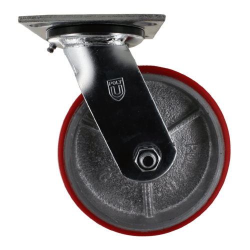 Medium/Heavy Duty Caster With Zinc Plated Steel With Lacquer Dip Yoke, 4″ X 4 1/2″ Plate Mount