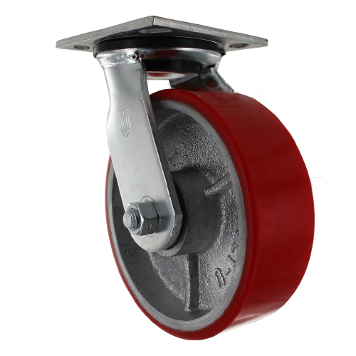 Medium/Heavy Duty Caster With Zinc Plated Steel With Lacquer Dip Yoke, 4″ X 4 1/2″ Plate Mount